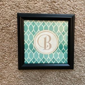 Framed Letter B Wall Decor